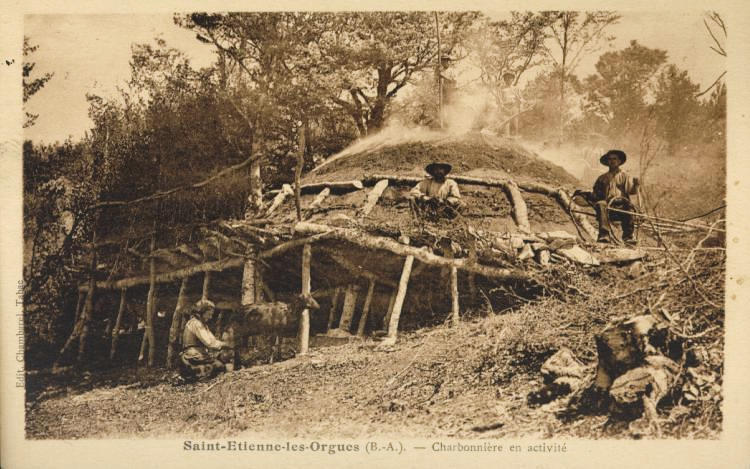 Saint-Etienne-les-Orgues (B.-A.). - Charbonnière en activité