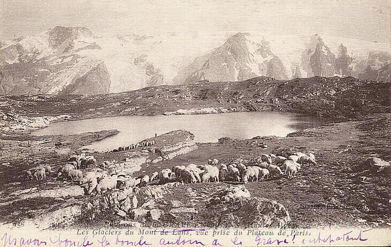 LES GLACIERS DU MONT DE LANS, VUE PRISE DU PLATEAU DE PARIS