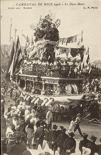 CARNAVAL DE NICE 1908 - LE DIEU MARS