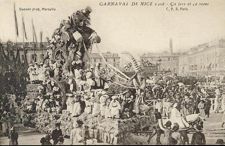 CARNAVAL DE NICE  1908 - CA TIRE ET CA VIENT