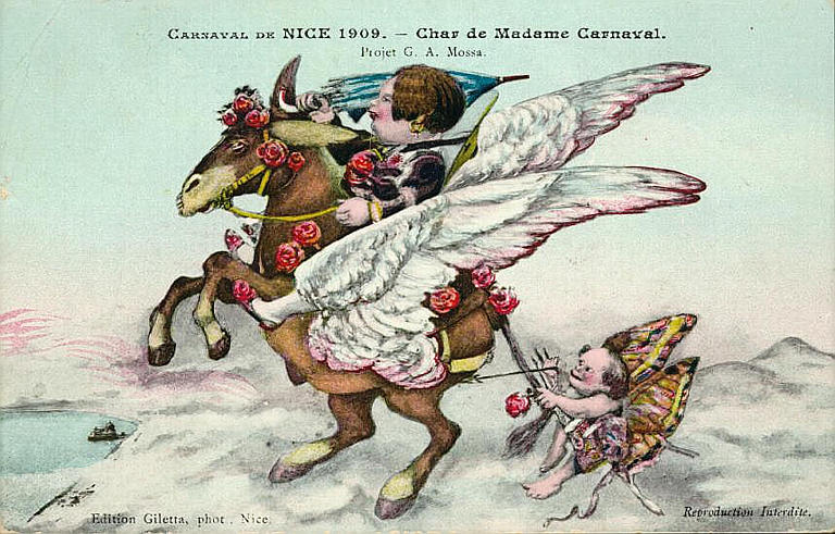 CARNAVAL DE NICE 1909 - CHAR DE MADAME CARNAVAL