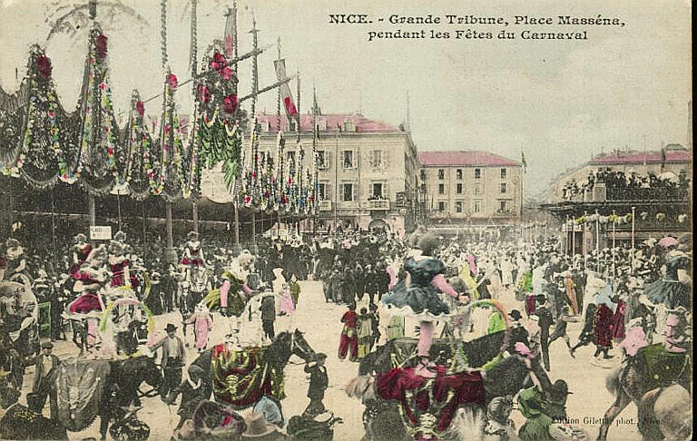NICE - GRANDE TRIBUNE, PLACE MASSENA, / PENDANT LES FETES DU CARNAVAL