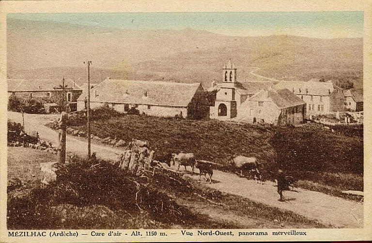 MEZILHAC (ARDECHE) - CURE D'AIR - ALT. 1150 M. - VUE NORD-OUEST, PANORAMA MERVEILLEUX