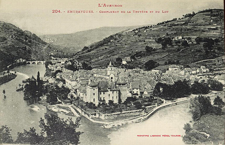 L'AVEYRON / 204. - ENTRAYGUES. - CONFLUENT DE LA TRUYERE ET DU LOT (caractères rouges)