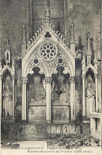 AIX-EN-PROVENCE - EGLISE ST JEAN DE MALTE. TOMBEAU DES COMTES DE PROVENCE (XIIIe SIECLE)