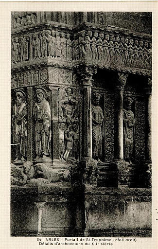 34 ARLES - PORTAIL DE ST TROPHIME (COTE DROIT) DU XIIe SIECLE