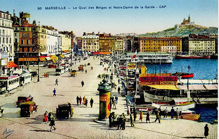 96 MARSEILLE - LE QUAI DES BELGES ET NOTRE-DAME DE LA GARDE