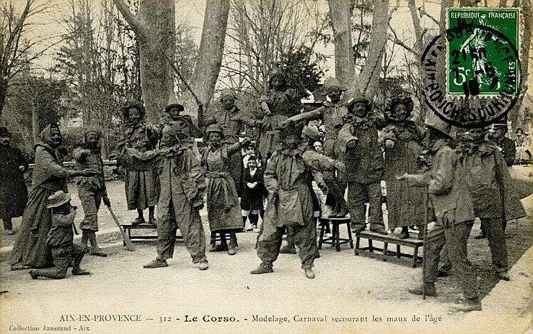 312 AIX-EN-PROVENCE - LE CORSO - MODELAGE, CARNAVAL SECOURANT LES MAUX DE L'AGE