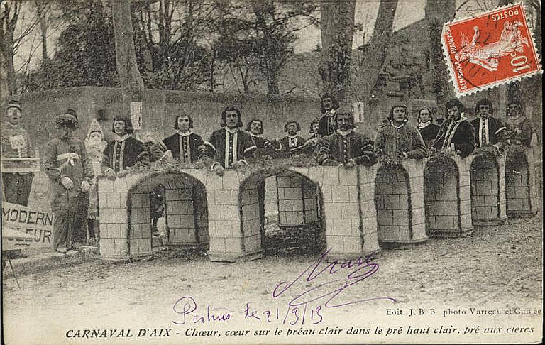 CARNAVAL D'AIX - CHOEUR, COUR SUR LE PREAU CLAIR DANS LE PRE HAUT CLAIR, PRE AUX CLERCS