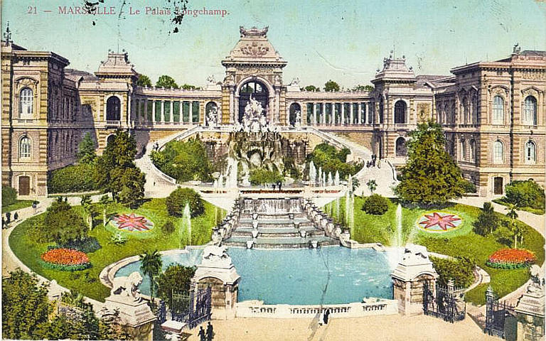 21 - MARSEILLE - Le Palais Longchamp (encre rose)
