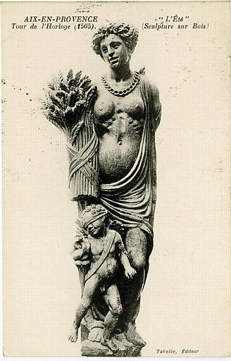 AIX-EN-PROVENCE / Tour de l'Horloge (1505) / 'L'Eté' / (Sculpture sur Bois)