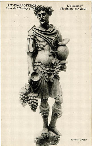 AIX-EN-PROVENCE / Tour de l'Horloge (1505) / 'L'Automne' / (Sculpture sur Bois)