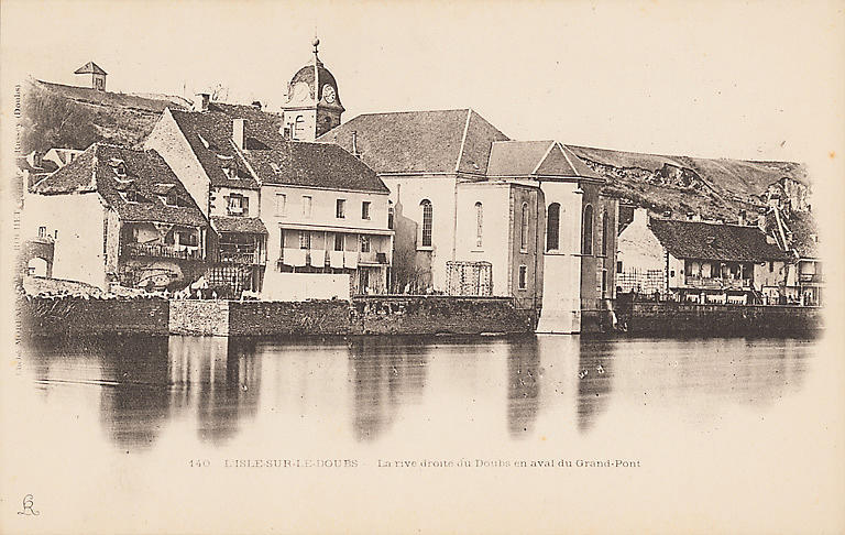 140. L'ISLE-SUR-LE-DOUBS. - LA RIVE DROITE DU DOUBS EN AVAL DU GRAND-PONT