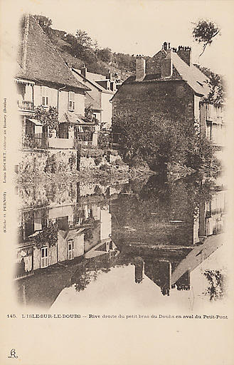 145. L'ISLE-SUR-LE-DOUBS. - RIVE DROITE DU PETIT BRAS DU DOUBS EN AVAL DU PETIT-PONT
