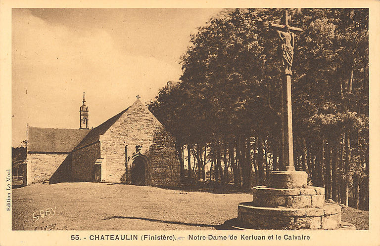 55 CHATEAULIN (FINISTERE) - NOTRE-DAME DE KERLUAN ET LE CALVAIRE