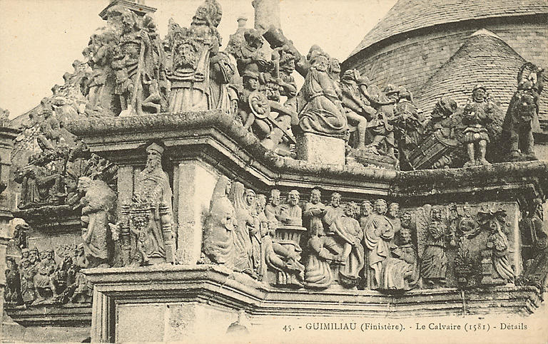 45. - GUIMILIAU (FINISTERE) - LE CALVAIRE (1581) - DETAILS
