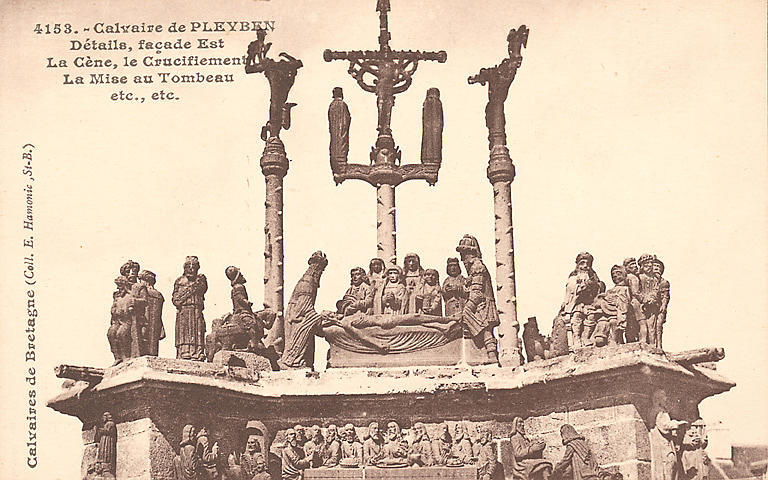 CALVAIRE DE BRETAGNE - 4153 - CALVAIRE DE PLEYBEN - DETAILS, FACADE EST
