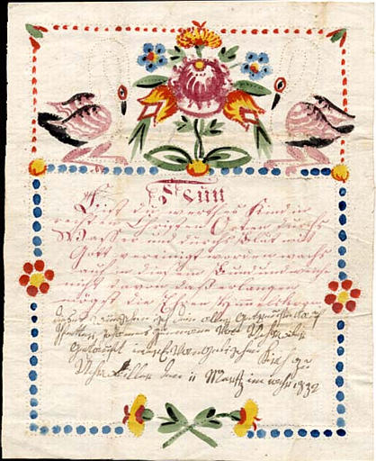 Nun / Bist du werthes Kind (titre inscrit, allemand, gothique)