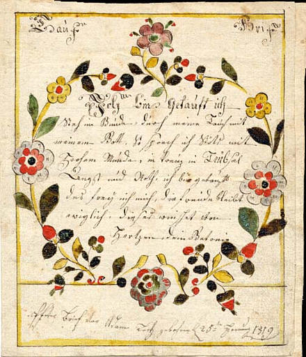 Tauf Brif (titre inscrit, allemand, gothique)