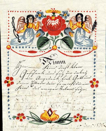 Nimm (titre inscrit, allemand, gothique)