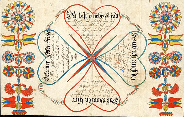 Du bist o liebes Kind (titre inscrit, allemand, gothique)