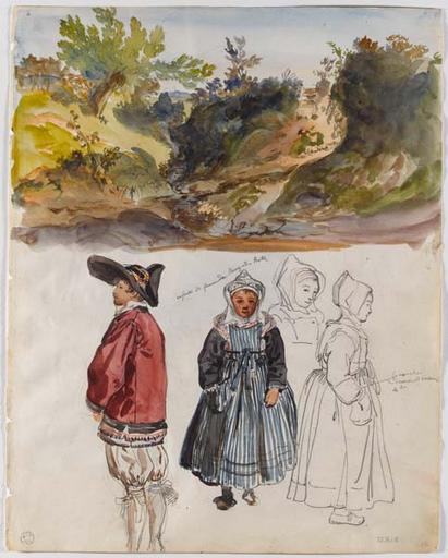 enfant et femme de Bourg-de-Batz (titre inscrit)