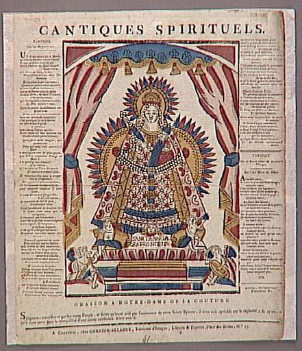 CANTIQUES SPIRITUELS. / ORAISON A NOTRE DAME DE LA COUTURE. (titre inscrit)