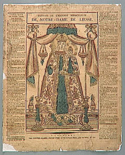 EXTRAIT DE L'HISTOIRE MIRACULEUSE DE NOTRE DAME DE LIESSE (titre inscrit)