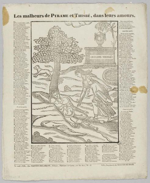 LES MALHEURS DE PYRAME ET THISBE, DANS LEURS AMOURS (titre inscrit)