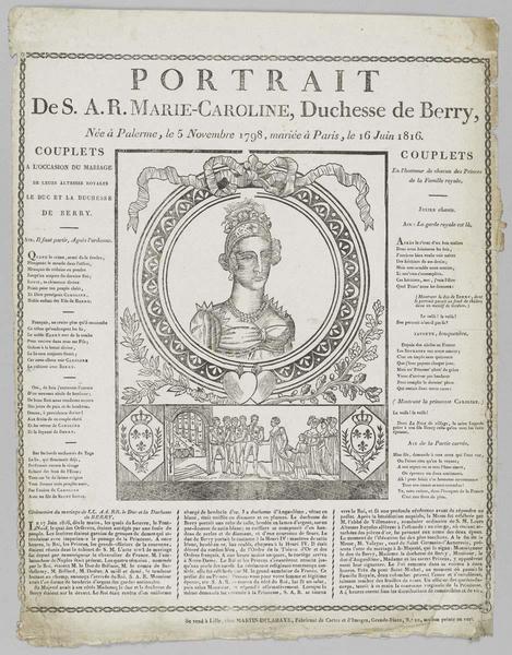 PORTRAIT DE S.A.R. MARIE CAROLINE, DUCHESSE DE BERRY (titre inscrit)