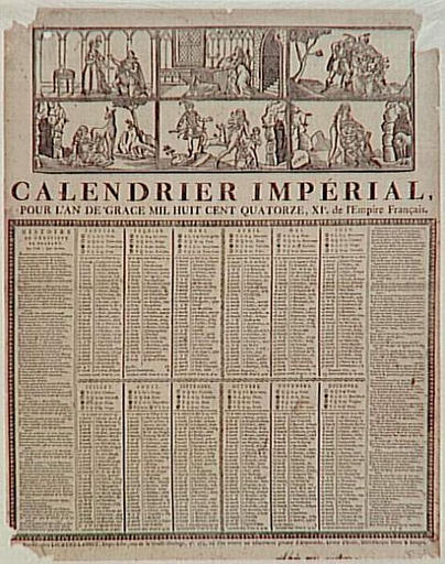 CALENDRIER IMPERIAL / POUR L'AN DE GRACE 1814 (titre inscrit)