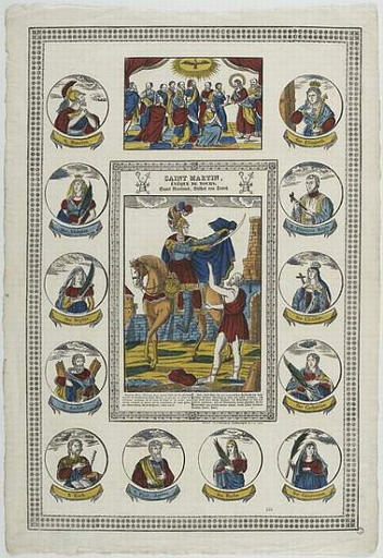 SAINT MARTIN, / EVEQUE DE TOURS (titre inscrit, français, allemand, gothique)