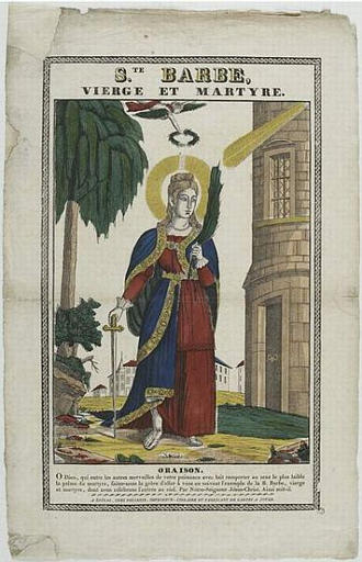 S .TE BARBE, / VIERGE ET MARTYRE (titre inscrit)