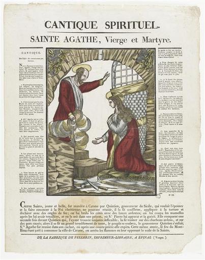 CANTIQUE SPIRITUEL. / SAINTE AGATHE, Vierge et Martyre. (titre inscrit)