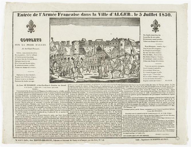ENTREE DE L'ARMEE FRANCAISE DANS LA VILLE D'ALGER LE 5 JUILLET 1830 (titre inscrit)