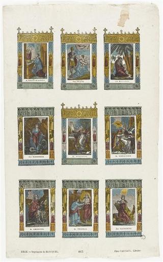 Planche de saintetés (Saint Ignace...Ste. Catherine) (titre factice)