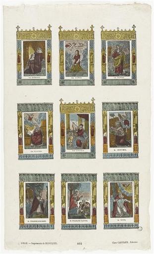Planche de saintetés (Sainte Euphrasie...Saint Denis) (titre factice)