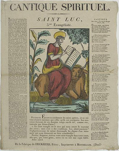 CANTIQUE SPIRITUEL. / SAINT LUC, / 3.me Evangéliste (titre inscrit)