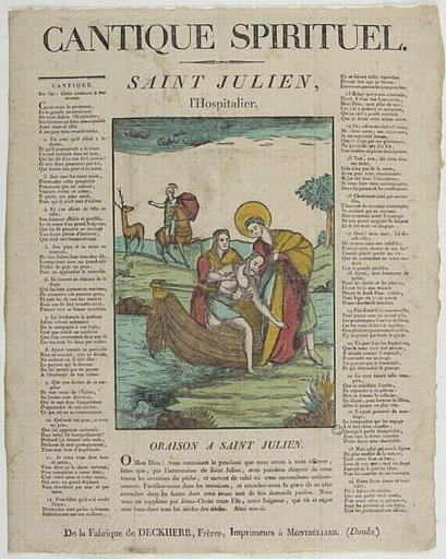 CANTIQUE SPIRITUEL. / SAINT JULIEN, / L'HOSPITALIER (titre inscrit)