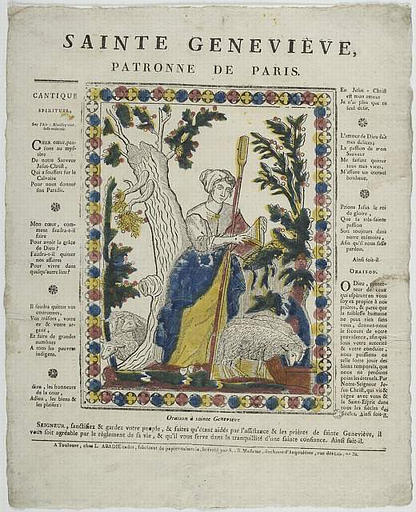 SAINTE GENEVIEVE, / PATRONNE DE PARIS (titre inscrit)