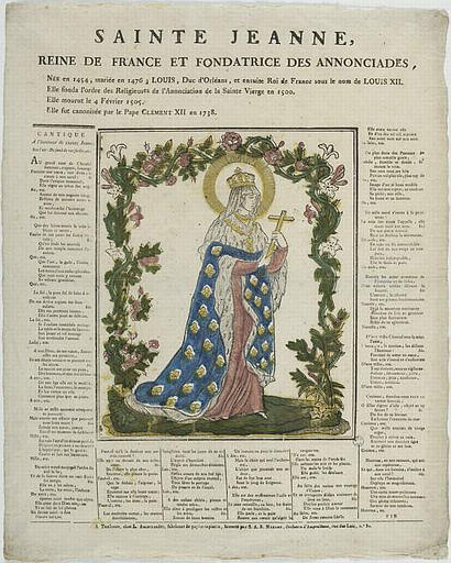 SAINTE JEANNE / REINE DE FRANCE ET FONDATRICE DES ANNONCIADES (titre inscrit)