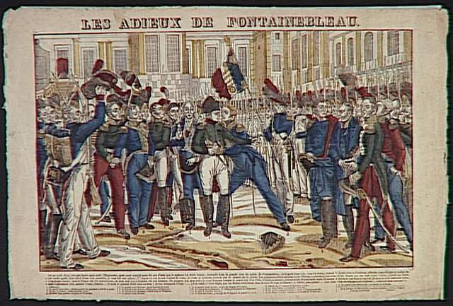 LES ADIEUX DE FONTAINEBLEAU. (titre inscrit)