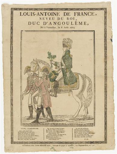 LOUIS-ANTOINE DE FRANCE, / NEVEU DU ROI, / DUC D'ANGOULEME (titre inscrit)