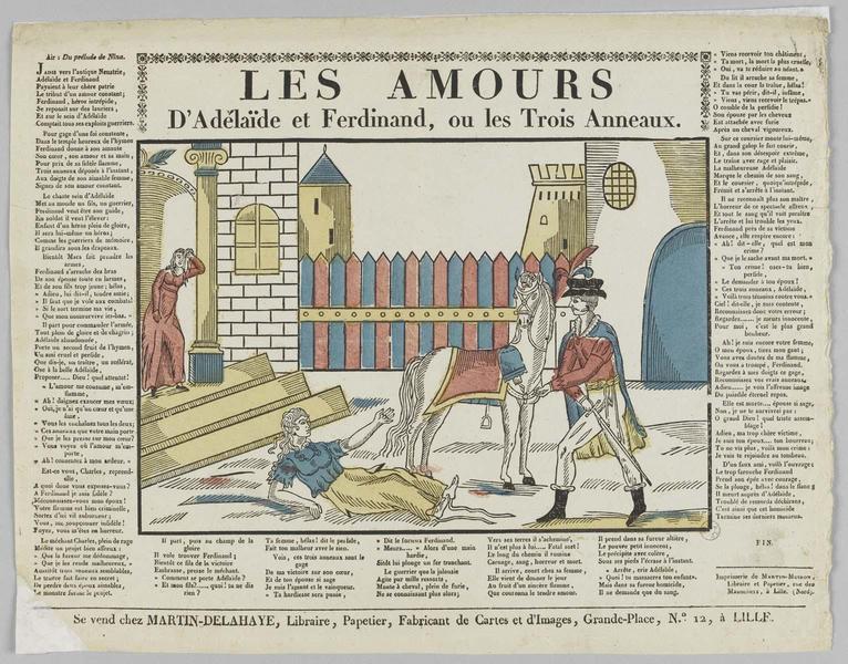 LES AMOURS / D'ADELAIDE ET FERDINAND, OU LES TROIS ANNEAUX. (titre inscrit)