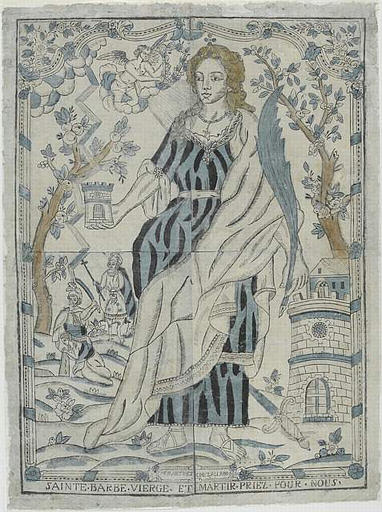 SAINTE. BARBE. VIERGE. ET MARTIR. PRIEZ. POUR. NOUS (titre inscrit)