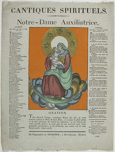 CANTIQUES SPIRITUELS. / Notre-Dame Auxiliatrice (titre inscrit)