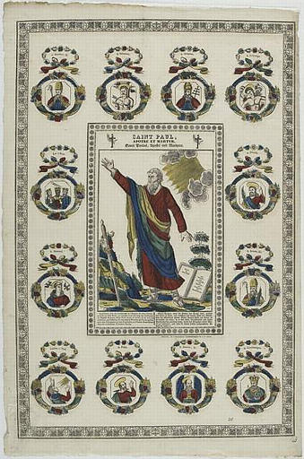 SAINT PAUL, / APOTRE ET MARTYR (titre inscrit, français, allemand, gothique)