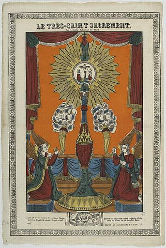 LE TRES SAINT SACREMENT (titre inscrit, français, allemand, gothique)