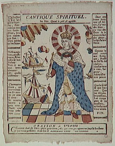 CANTIQUE SPIRITUEL. / ORAISON A ST LOUIS (titre inscrit)
