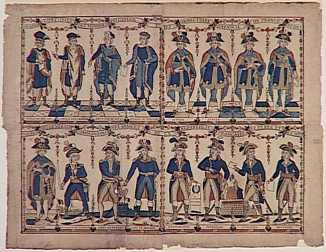GRAND COSTUMES DES MEMBRES DU CONSEIL ET DU DIRECTOIRE NATIONAL DE FRANCE ET DES / PORTRAITS DES GENERAUX COMMANDANT LES ARMEES DE LA REPUBLIQUE FRANCAISE DE TERRE ET DE MER (titre inscrit)